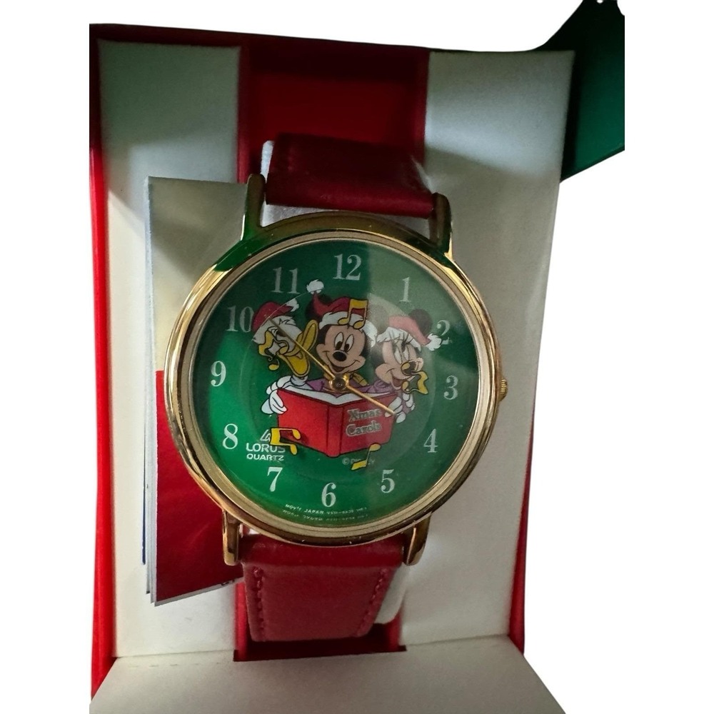 Lorus Disney Mickey Mouse Donald Minnie  Christmas Men's Wrist Watch